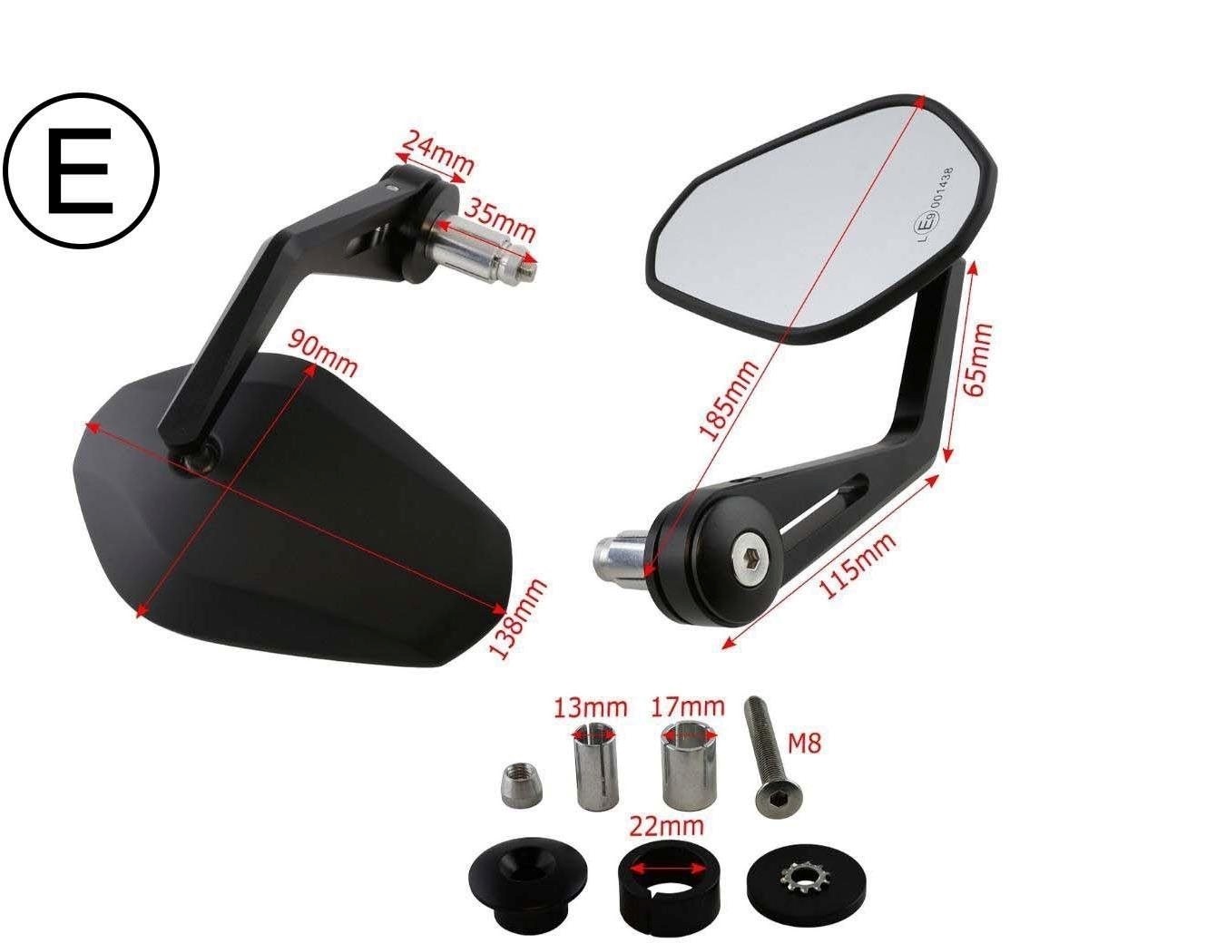 SEFIS Grave Cafe Racer motorcycle mirror